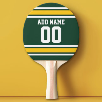 Grönt Gult Iports Football Jersey Namn Number Pingisracket