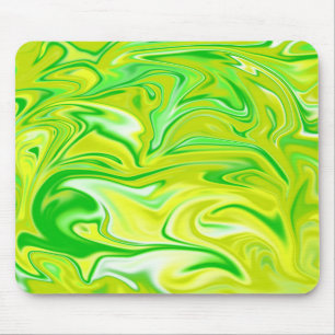 Grönt Gult Marbleized Vår. Musmatta