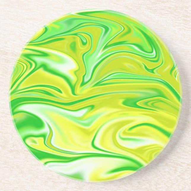 Grönt Gult Marbleized Vår. Underlägg (Framsidan)