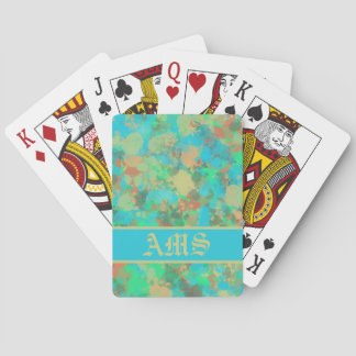 Grönt, gult och blå droppar, abstrakt casinokort