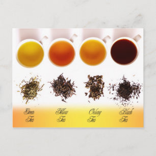 Grönt, Gult, Oolong och Black Tea Vykort