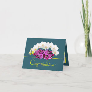 Grönt Gult Orchid/Peony Bouquet-Grattisar Kort