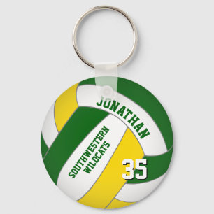 grönt gult personlig pojkars volleyball nyckelring