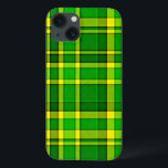 Grönt Gult Play Tartan<br><div class="desc">Den här grönten och gulten iphone case har en upprepande markerad/tartan mönster som&#39;s lätt texturerad. Det&#39;är en smart,  snyggt plaid mönster som kommer att göra ditt mobila framträdande.</div>