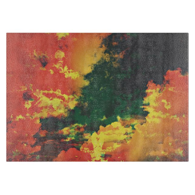 Grönt gult Red Cloud abstrakt Digital Art-design (Framsidan)