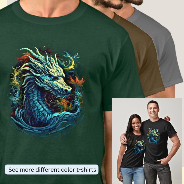 Grönt Gult Red Sea Dragon T Shirt (Skapare uppladdad)