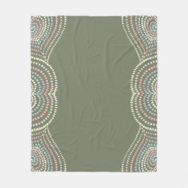 grönt gult rosa blue Concentric Hearts Rainbow Fleecefilt