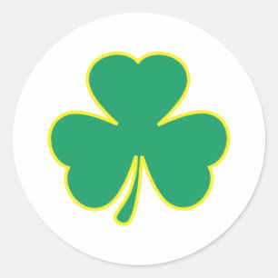 grönt gult shamrock runt klistermärke
