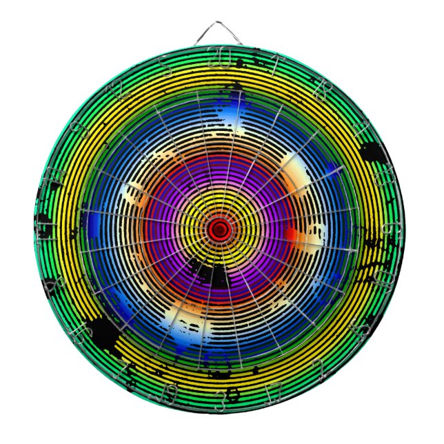 Grönt/Gult/Silver/Rosa/Lila/blått Piltavla (Framsidan)
