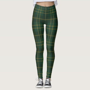 Grönt Gult Tartan PMönster Leggings
