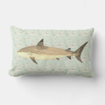 Grönt & Gult Vattenfärgsutskrift Monogram Shark