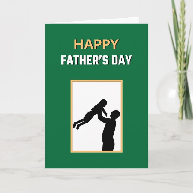 Grönt Gult White Best Pappa Aldrig Lycklig Fars da Kort (Framsida)