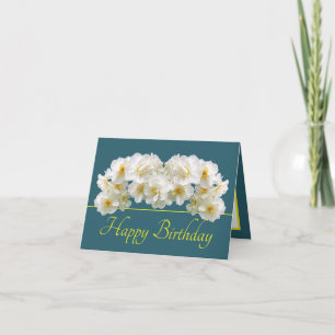 Grönt Gult White Daffodil Bouquet Grattis på födel Kort