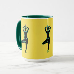 Grönt Gult Yoga Mugg