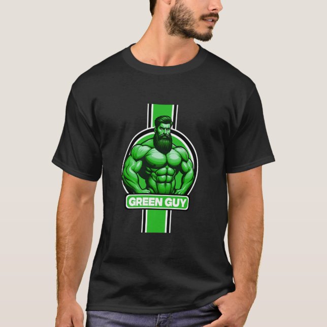 Grönt Guy Art T Shirt (Framsida)