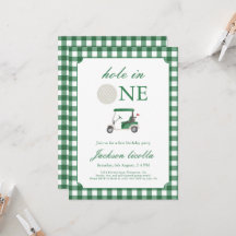 Grönt Hål i en inbjudan till Golf Birthday