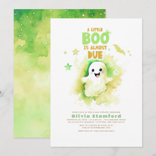 Grönt Halloween A Baby Boo Roligt Baby Shower Inbjudningar