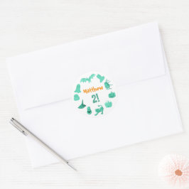 Grönt Halloween-födelsedagsfest Runt Klistermärke