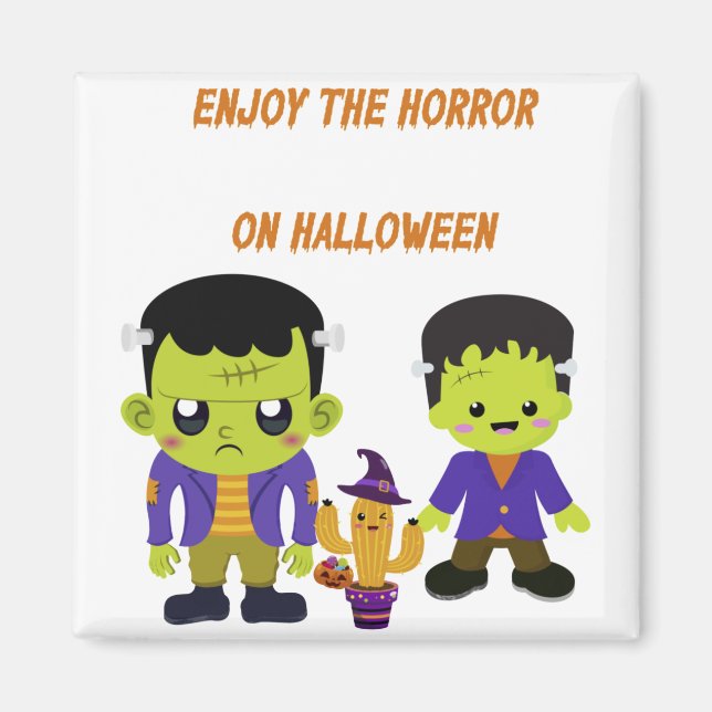 Grönt Halloween Magnet (Framsidan)