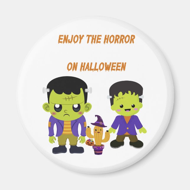 Grönt Halloween Magnet (Framsidan)
