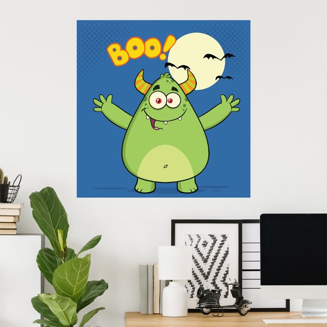Grönt Halloween Monster Poster (Skapare uppladdad)