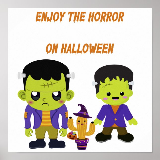 Grönt Halloween Poster (Framsidan)