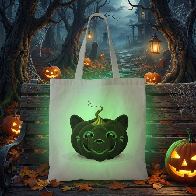 Grönt Halloween Pumpkin Tygkasse (Skapare uppladdad)