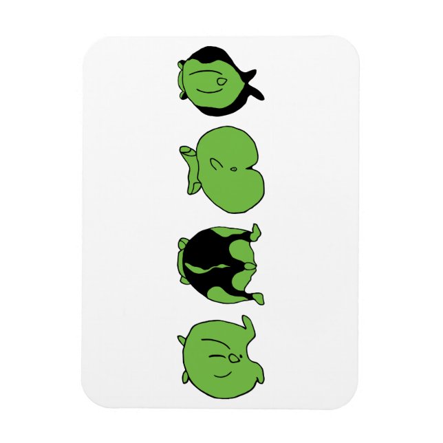 Grönt Hamster-knapp Magnet (Vertikal)