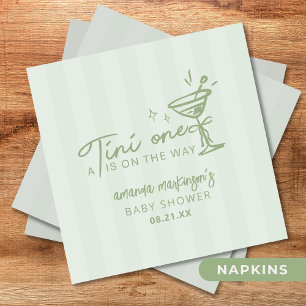 Grönt Hand plockade A Tini One Baby Shower Pappersservett