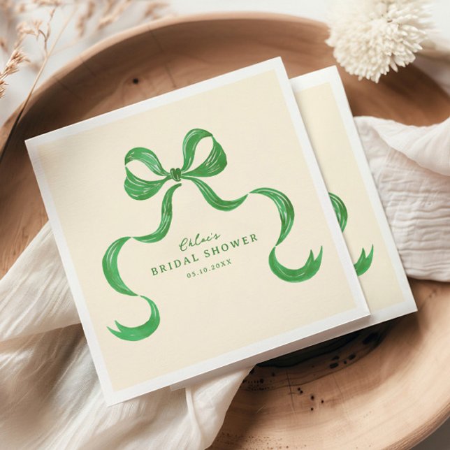 Grönt Hand plockade Bow-Möhippa Pappersservett (Skapare uppladdad)