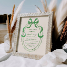 Grönt Hand plockade Bow Ram Cocktail Menu