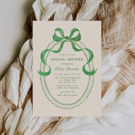 Grönt Hand plockade Bow Ram Möhippa Inbjudningar