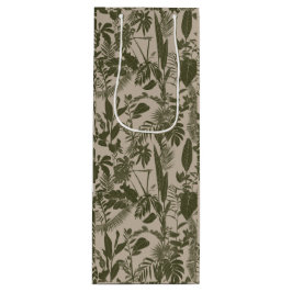 Grönt hand plockade-linjen tropiska löv och blommo