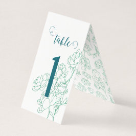 Grönt Hand plockade Peony Flowers Bröllop Kort