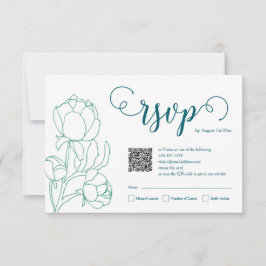 Grönt Hand plockade Peony Flowers Bröllop OSA Kort