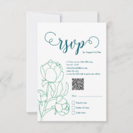 Grönt Hand plockade Peony Flowers Bröllop OSA Kort