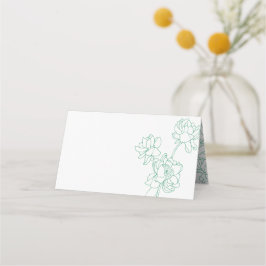 Grönt Hand plockade Peony Flowers Bröllop Placeringskort