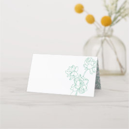 Grönt Hand plockade Peony Flowers Bröllop Placeringskort