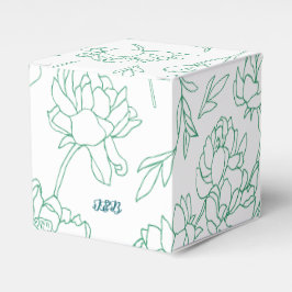 Grönt Hand plockade Peony Flowers Bröllop Presentaskar