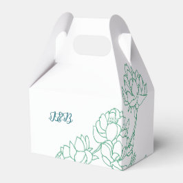 Grönt Hand plockade Peony Flowers Bröllop Presentaskar