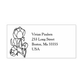 Grönt Hand plockade Peony Flowers Bröllop Självfärgande Stämpel