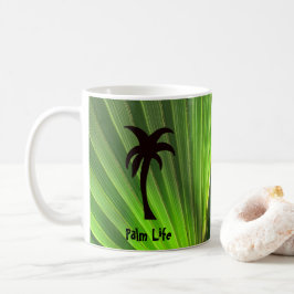 Grönt Handflatan Frond med Handflatan Träd Kaffemugg