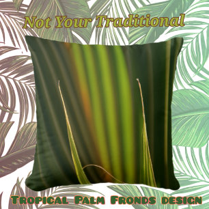Grönt Handflatan Fronds Tropical Botanical Kudde