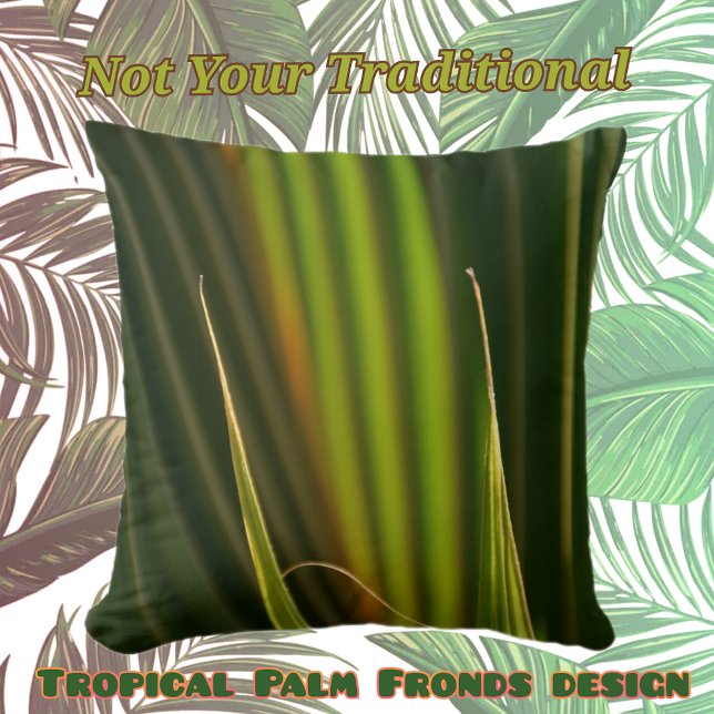 Grönt Handflatan Fronds Tropical Botanical Kudde (Skapare uppladdad)