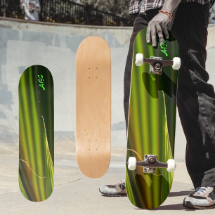 Grönt Handflatan Fronts naturliga Abstrakt Mini Skateboard Bräda 18,5 Cm