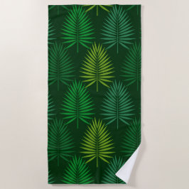 Grönt handflatan löv botaniskt mönster Towel