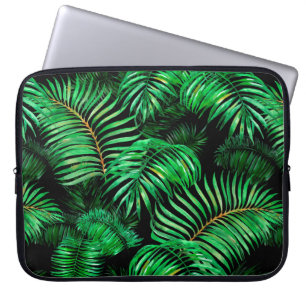 Grönt handflatan löv mönster laptop fodral