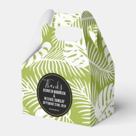 Grönt Handflatan Löv Rainforest Mönster Bröllop Presentaskar