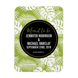 Grönt Handflatan Löv Rainforest Mönster Magnet