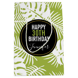 Grönt Handflatan Löv regnskogen Mönster födelsedag